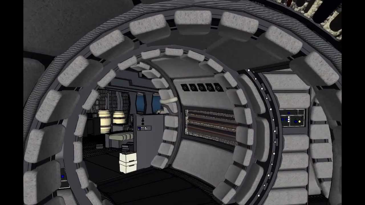 Millennium Falcon in the Deathstar Hangar (with interior) 1