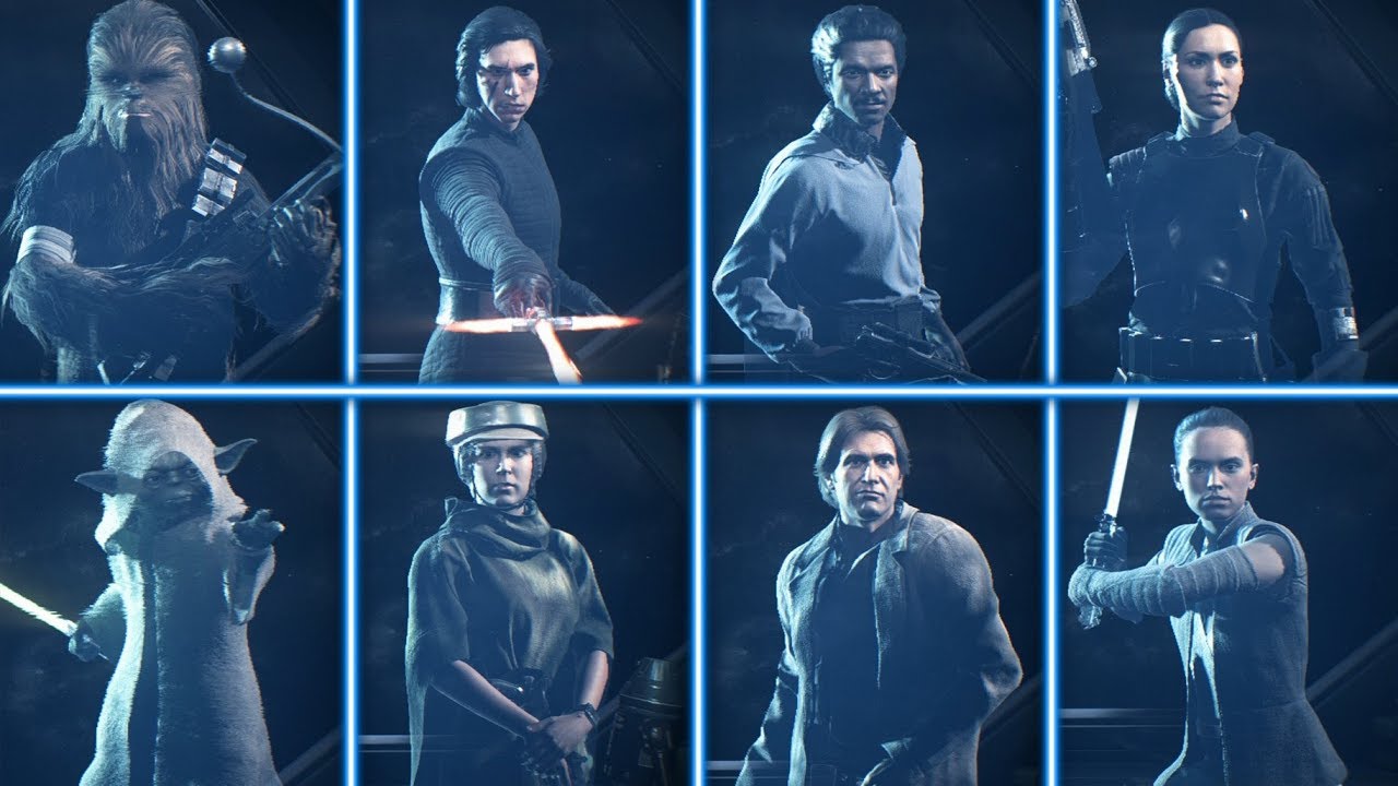 ALL 8 NEW HERO SKINS WITH GAMEPLAY! Star Wars Battlefront 2 1