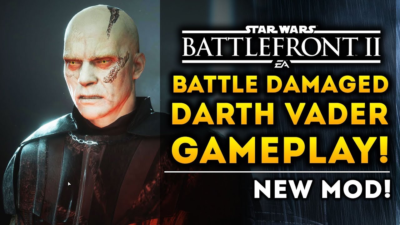 Battle Damaged Darth Vader Mod Gameplay! No Helmet! SW BF2 PC Mods! 1