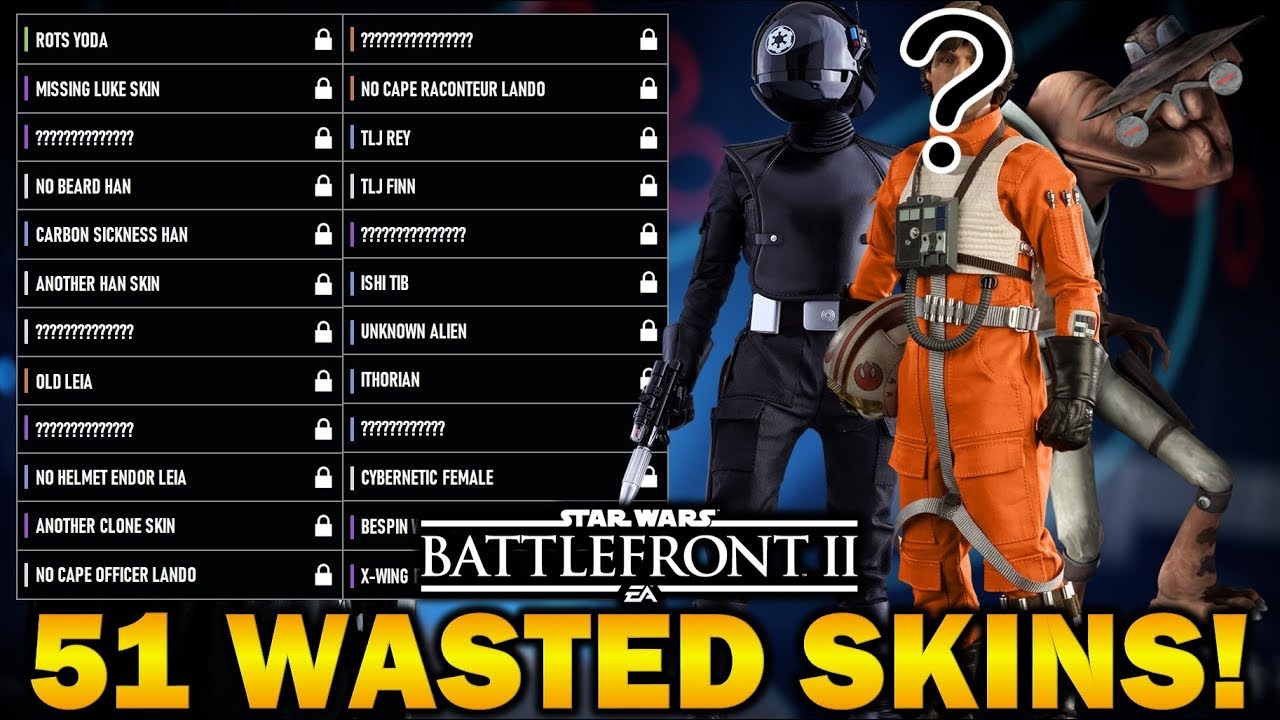 51 WASTED SKINS! Star Wars Battlefront 2 1