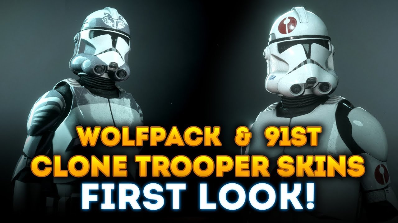 FIRST LOOK at NEW WolfPack and 91st Clone Trooper Skins! - Star Wars 1