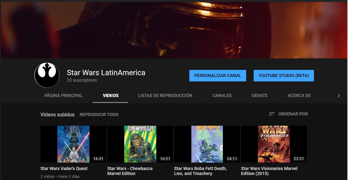 Star Wars Saga LatinAmerica YouTube Channel