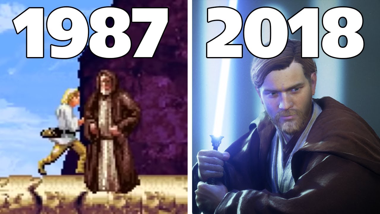 Evolution of Obi-Wan Kenobi in Star Wars Games 1987 - 2018 1