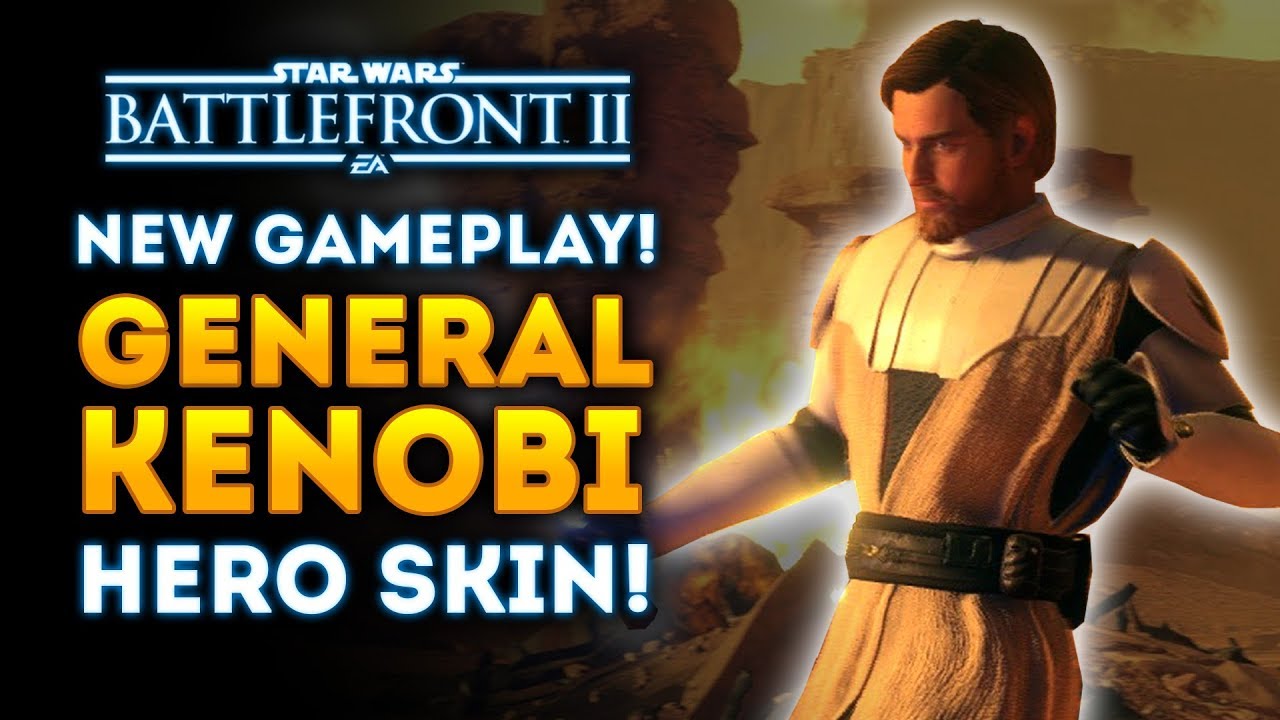 NEW GAMEPLAY of General Kenobi Hero Skin! - Star Wars Battlefront 2 1