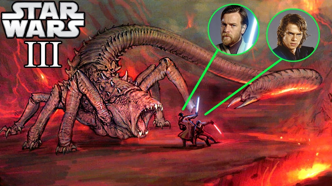 Anakin and Obi-Wan's Unknown MONSTER FIGHT on Mustafar - Star Wars 1