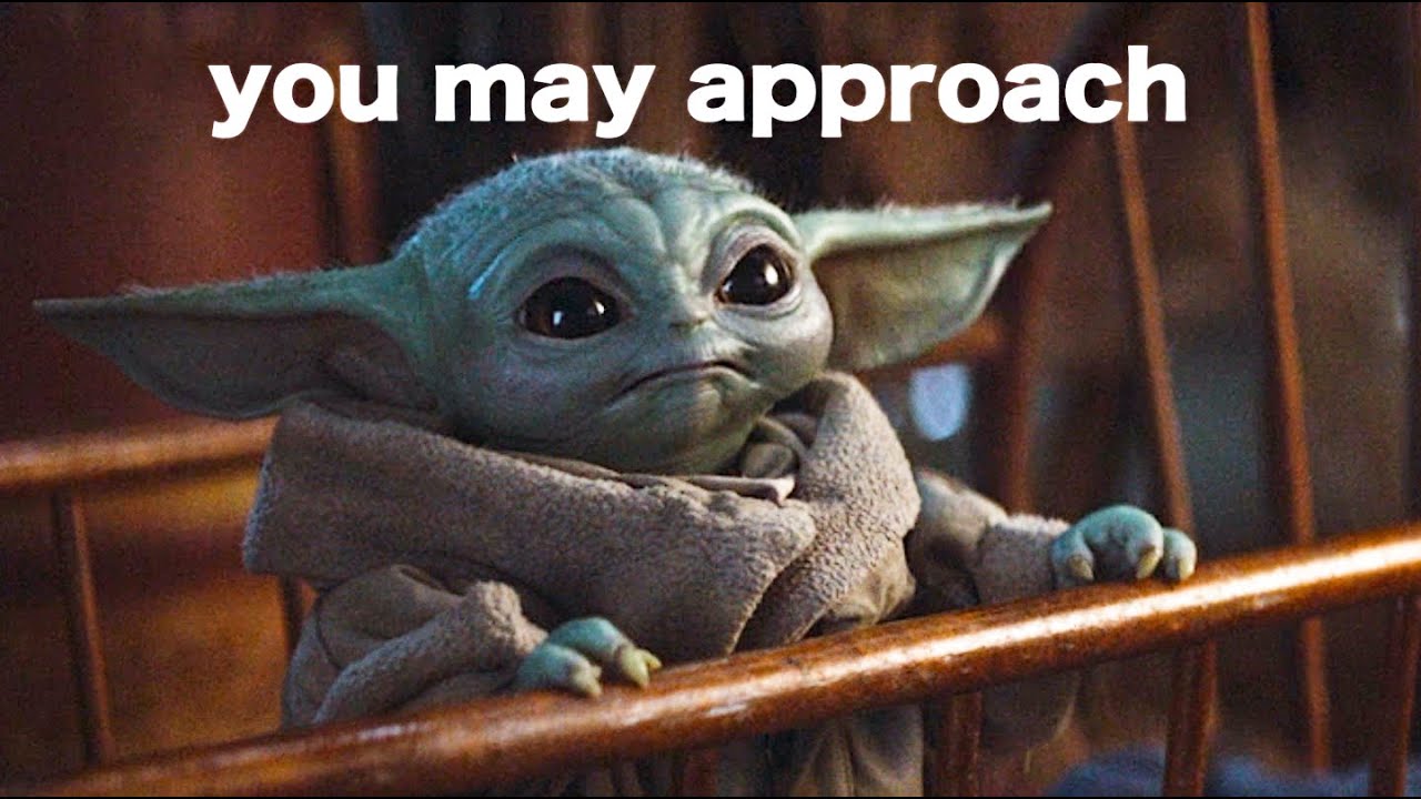 Baby Yoda being ADORABLE with subtitles 1