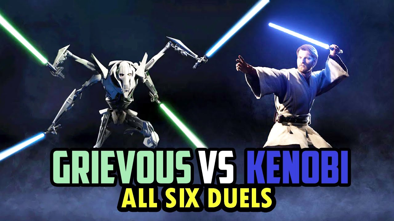 The Evolution of General Grievous VS Obi Wan Kenobi Lightsaber Duels 1