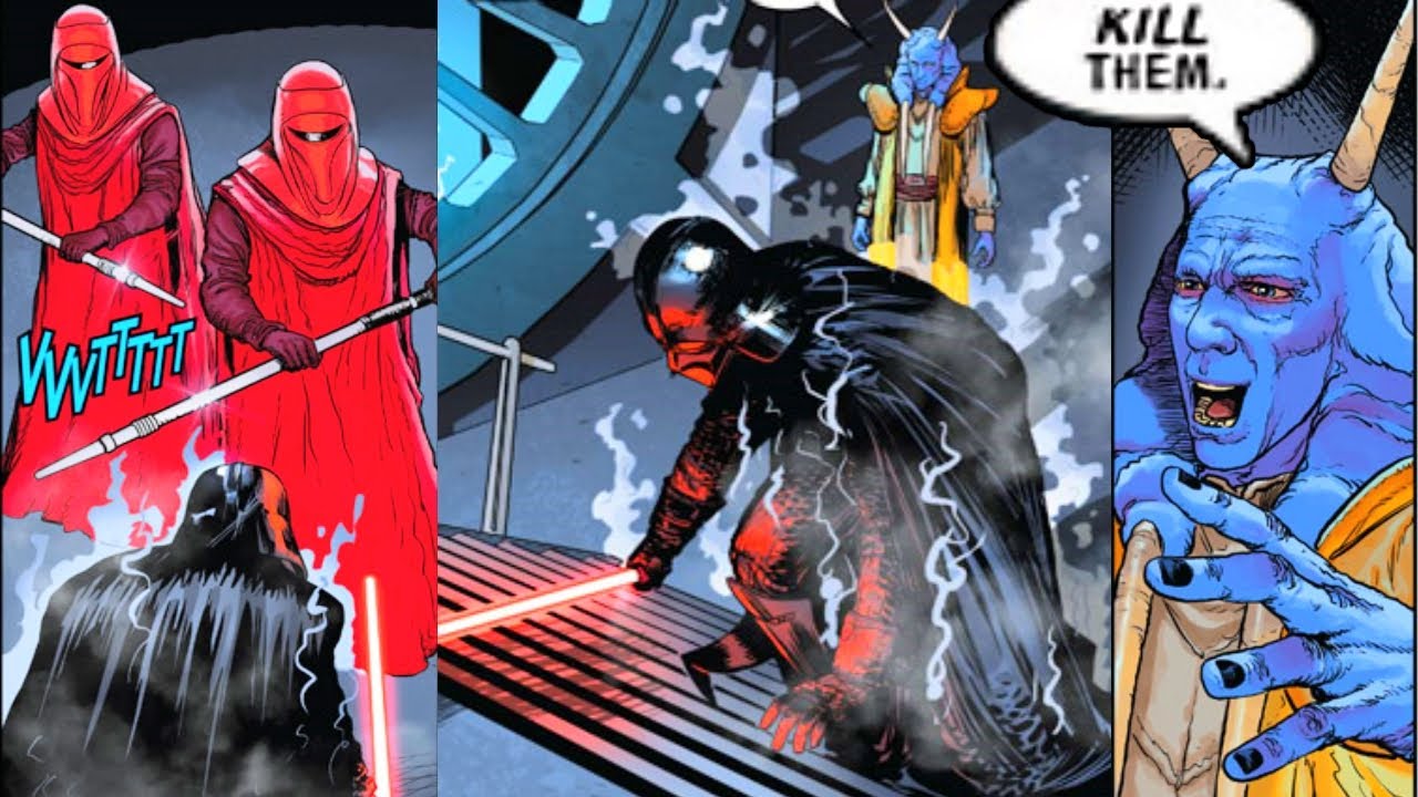 Mas Amedda electrocutes Darth Vader with Royal Guards 1
