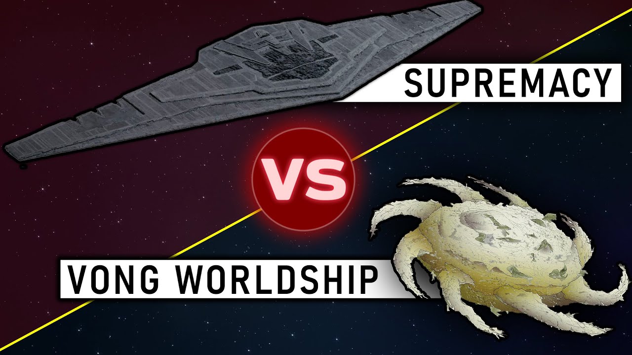 Mega Star Destroyer vs. Yuuzhan Vong Worldship 1